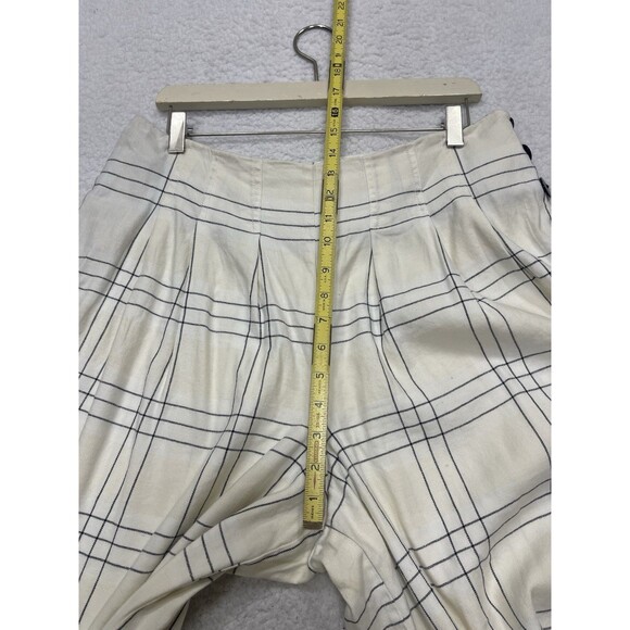 Anthropologie Maeve Pleated Culottes Women Ivory Preppy Vacay Retro Size 14P New - Picture 7 of 16